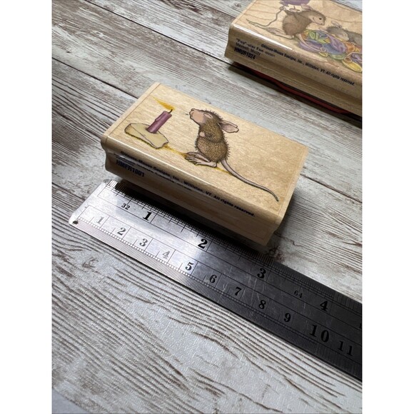 Lot of 2 Stampabilities House Mouse Wood Rubber Stamp Mice Vtg (2003-04) - Picture 8 of 12